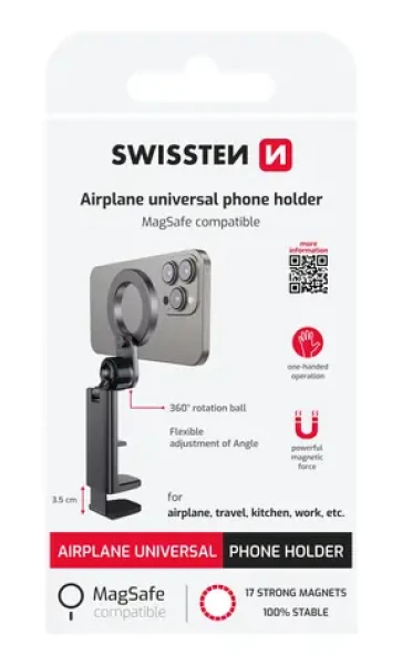 SWISSTEN Airplane Univerzální magnetický držák telefonu s MagSafe černá (65010312)