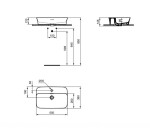 IDEAL STANDARD - Ipalyss Umyvadlo na desku, 55x38 cm, s přepadem, otvor pro baterii, Concrete E2077V9