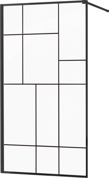MEXEN - KIOTO Sprchová zástěna WALK-IN 110x200 cm 8 mm, černá, černý vzor 2 800-110-101-70-78