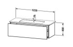DURAVIT - L-Cube Umyvadlová skříňka 40x122x48 cm, 1 zásuvka, lesklá bílá LC614302222