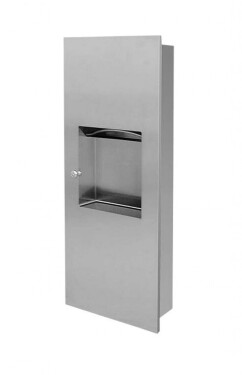 SANELA - Nerezové doplňky Nerezový zásobník na papírové ručníky s odpadkovým košem, antivandal SLZN 21Z