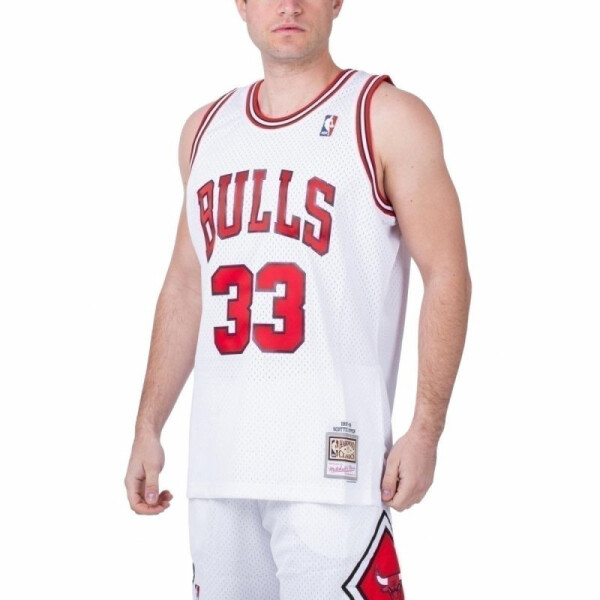 Mitchell Ness Chicago Bulls NBA Home Swingman Jersey Bulls 97-98 Scottie Pippen SMJYAC18054-CBUWHIT97SPI Pánské oblečení