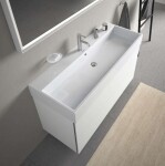 DURAVIT - Vero Air Umyvadlo 120x47 cm, s přepadem, otvor pro baterii, WonderGliss, bílá 23501200001