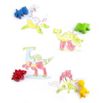 Kidea Kidea, KDNR4KKA, sada olejových pastelů/voskovek pro nejmenší děti, dinosauři, 4 ks