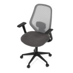 Židle kancelářská, látka šedá, houpací mechanismus, kolečka pro tvrdé povrchy