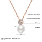 Náhrdelník Swarovski Elements s perlou Gioaccino, Bílá/čirá 40 cm + 5 cm (prodloužení)