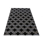 DumDekorace Kvalitní skandinávský koberec v černé barvě s bílým vzorem