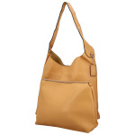 Trendy dámská koženková kabelka na rameno Karix, žlutá