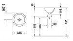 DURAVIT - Architec Umyvadlo, průměr 34 cm, s přepadem, bez otvoru pro baterii, bílá 0473340031