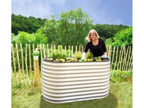 Kovový vyvýšený záhon – Grow Faster (d. 160 cm x š. 80 cm x v. 82 cm), stříbrná