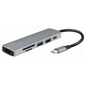 LogiLink UA0343 stříbrná / USB-C Hub / 2x USB-A / 1x USB-C / HDMI (UA0343)