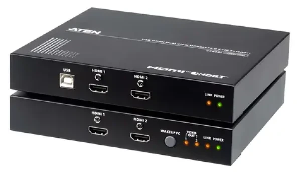 ATEN HDMI Dual View Extender / KVM extender / USB / HDBaseT 2.0 / 2x LAN (CE824-AT-G)