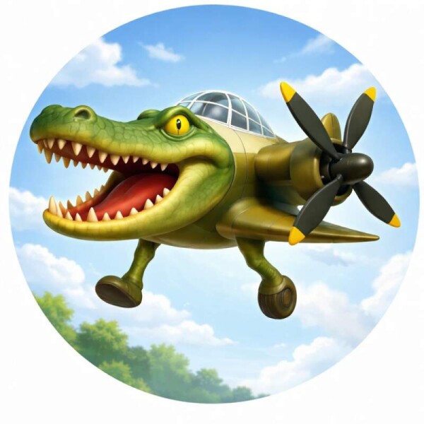 Obrázek Jedlý papír na dort Brainrot Krokodýl