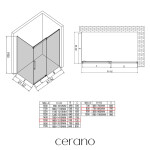 CERANO - Sprchový kout Lantono - pravá - 8 mm - Soft-Close - chrom, mléčné sklo - 150x80 - posuvný CER-665587