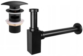 MEXEN/S - Umyvadlový sifon s výpustí click-clack s přepadem, černý 7992660-70
