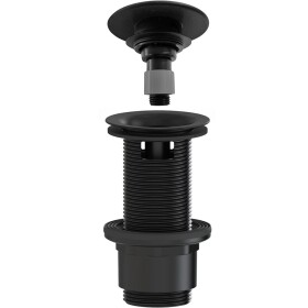 CERANO Umyvadlová výpusť - 5/4“ click-clack s přepadem - neuzavíratelná - plast - 67/82mm - černá matná