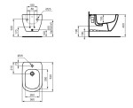 IDEAL STANDARD - Tesi Závěsný bidet, 360x530x300 mm, černá T3552V3