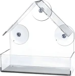 TRIXIE Průhledné krmítko na okno 225 ml / Krmítko pro ptáky / Přísavky / 15 x 15 x 6 cm (TX-55610)