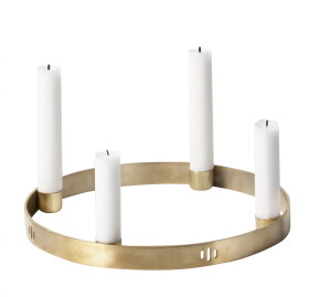 Ferm Living Mosazný adventní svícen Circle Brass, zlatá barva, kov