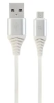 Cablexpert USB-A - Micro-USB bílo-stříbrná / USB kabel / opletený / 1 m (CC-USB2B-AMmBM-1M-BW2)