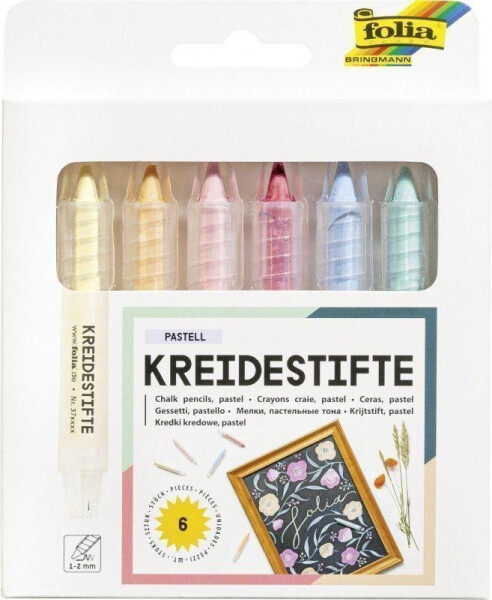 Folia Křídy v tužce - pastelové barvy 6 ks