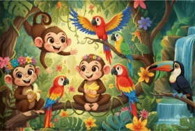 TREFL Puzzle Opičky a přátelé MAXI