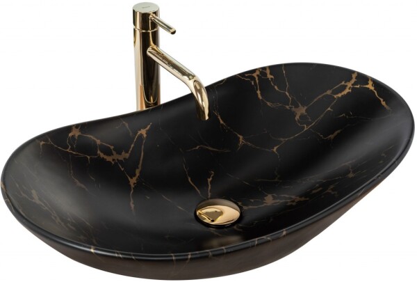 REA - Umyvadlo na desku Royal 60 Black Marble Mat REA-U7478