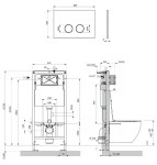 OMNIRES - Set: STRONGFRAME podomítkový rám ECO + STEEL-R45 nerez tlačítko, grafit broušený STFWCECO1R45-RGR