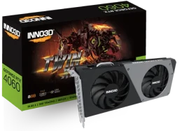 Inno3D GeForce RTX 4060 Twin X2 8GB / 1830 - 2460 MHz / 8GB GDDR6 / 128-bit / 1x HDMI + 3x DP / (8) (N40602-08D6-173051N)