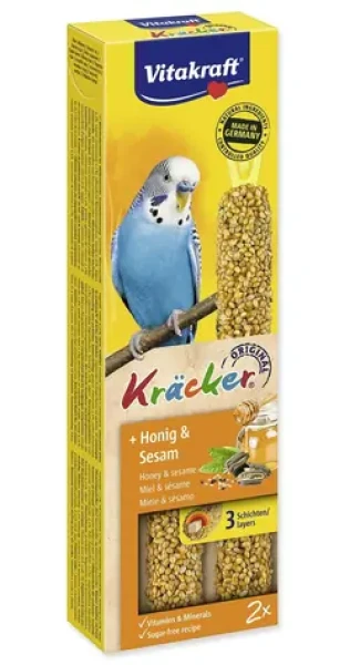 Vitakraft Kracker andulka s medem a sezamem 2 ks / Krmná tyčinka pro ptáky / Doplňkové krmivo (492-26230)