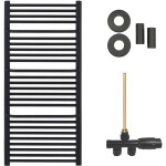CERANO - Koupelnový radiátorový set Antonio - ústřední vytápění - boční jednobodové připojení - 857W - černá matná - 1460x550 mm CER-663556