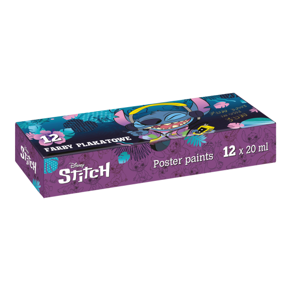 Colorino Colorino, R54762PTR, Lilo & Stitch, sada temperových barev v kelímku, 12 ks