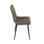 Židle jídelní, zelená látka cowboy, nohy černý kov