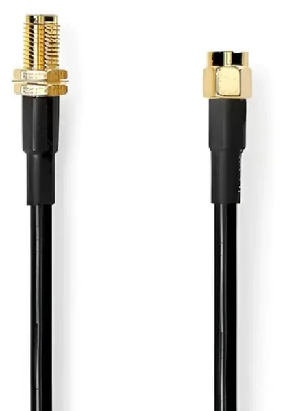 Nedis Anténní kabel SMA(M)-SMA(F) černá / Anténní kabel / Pozlacené / 50 Ohm / Dvojité stínění / 10 m (CSGB02400BK100)