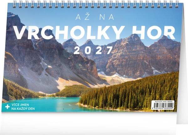 NOTIQUE Stolní kalendář Až na vrcholky hor 2027, 23,1 x 14,5 cm