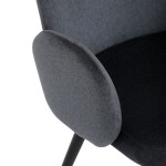 Židle jidelní, šedá látka, černá kovová noha
