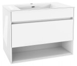 Kielle - Nefia Skříňka s umyvadlem 80 cm, lesklá bílá 50027S810