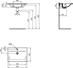 IDEAL STANDARD Umyvadlo nábytkové přepadem, otvor pro baterii, bílá E028901