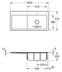 Keramický dřez Villeroy & Boch Subway Style 60, 336101AM Almond 336101AM
