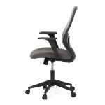 Židle kancelářská, látka šedá, houpací mechanismus, kolečka pro tvrdé povrchy