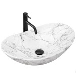 REA - Umyvadlo na desku Royal Statuario Marble Matt REA-U8010