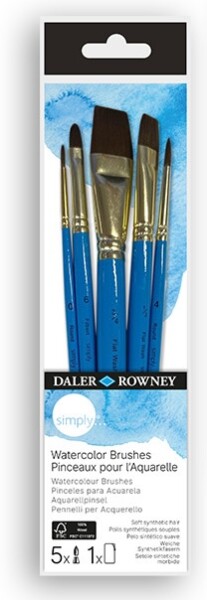 Daler-Rowney sada štětců na akvarel přírodní vlas 5 ks