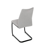 Židle jídelní, světle šedá látka, černé kovové nohy