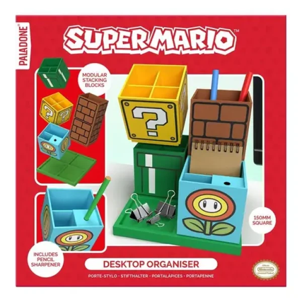 Paladone Organizér na tužky Super Mario / Organizér / S integrovaným ořezávátkem (PP11592NNEPM)