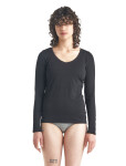 Dámské triko dlouhý rukáv ICEBREAKER Wmns Siren LS Sweetheart, Black velikost: M