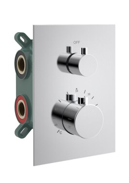 SAPHO - KIMURA podomítková sprchová termostatická baterie, box, 3 výstupy, chrom KU683