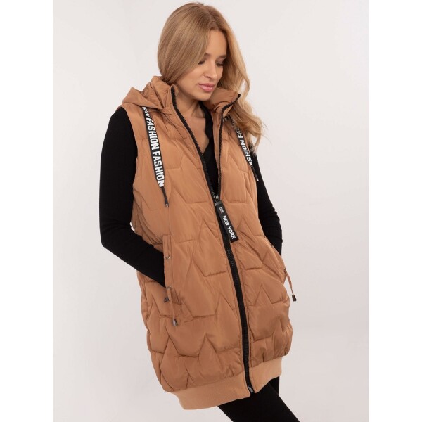 Vesta zateplená módní dámská s kapucí