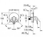 GROHE - Eurostyle Páková sprchová baterie pod omítku s tělesem, chrom 33635003