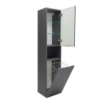 Koupelnová skříňka vysoká s košem na prádlo SAT Feel 36x165x32 cm antracit mat SATFEELV36ANTK SATFEELV36ANTK