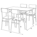 Jídelní set s 4 židlemi, 110x70x76cm, mdf, old wood, AUT-O2155 OLW2